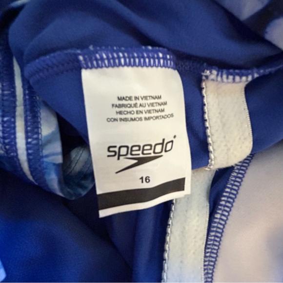 SPEEDO blue white one piece Women's Swimsuit Size 16 - Picture 5 of 11